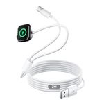 2 in 1 Watch Charger for Apple Watch Series 9 8 7 6 5 4 SE Ultra, iWatch Charger Wireless Magnetic Apple Watch Charger Cable 2M USB Charging Cable with Lightning Connector for iPhone 14 13 12 Pro Max