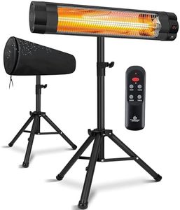 KESSER® Infrarotstrahler Heizstrahler Terrassenstrahler 2500W mit Fernbedienung inkl. Schutzhülle höhenverstellbarem Teleskopstativ Wickeltischstrahler Terrassenheizer Quarzstrahler Infrarot