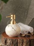 Daily Rituals Ceramic Soap Dispenser with Gold Pump and Marble Design (White) - 250 ml