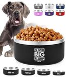 Tuff Pupper 188 oz Heavy Duty Insulated Bowl for Large Dogs | Stainless Steel Pet Bowl Holds 24 Cups Food or 188oz Water | Dishwasher Safe Dog Bowl | Non-Slip Rubber Base | 7 Powder Coated Colors