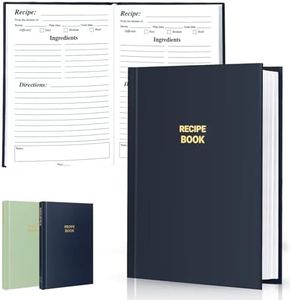 Perfect Blank Recipe book - Recipe Book to Write In Your Own Recipes,Organize Your Recipes- Waterproof Cover and 186 Blank Pages Recipe Notebook (dark blue)