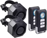 NineLeaf 2 PK USB Rechargeable Bike Alarm with Remote, Wireless Bicycle Anti-Theft Vibration Sensor Alarm with Mounting Bracket, IP54 Waterproof Outdoor Cycle Security Alert