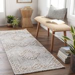 Hauteloom Poydras Farmhouse Living Room Bedroom Modern Moroccan Runner Rug - Soft Shaggy High Low Carpet - High Pile - Bohemian, Boho - Gray, Beige, Cream - 2'7" x 7'3"