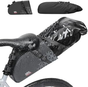 KEMIMOTO Bike Seat Bag, Expandable Fully Waterproof Saddle Pouch