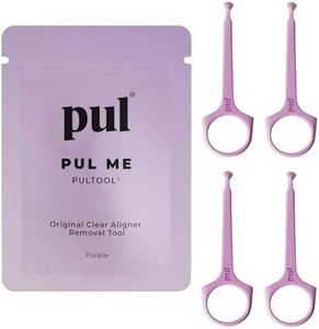 PUL Pack of 4 Reusable Clear Aligner Removal Tool — Compatible with Invisalign, Removable Braces, Retainers & Trays – Easy-to-Use Device Remover, Dental & Oral Hygiene Care Product – Purple