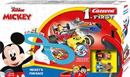 Carrera FIRST Mickey's Fun Race - Slot Car Racing Track for Children from 3 Years | 2.4m Race Track with Mickey Mouse and Donald Duck | Gifts for Children for Birthday & Christmas
