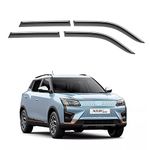 AutoSuplex Unbreakable Silverline Door Visor/Rain Visor Suitable for Mahindra XUV 400 (2023-Present) (Set of 4pc)