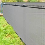 HIPPO - Privacy Screen Fence Heavy Duty Shade Net with Polyester Band, Brass Eyelets & Tie Cords (Charcoal, 1 mt X 4 mt)