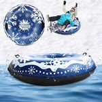 Heliwoo Snow Tube, Inflatable Swimming Floating Adventure River Tubes for Kids and Adults, Snow Tubes for Sledding Heavy Duty with 0.6MM Thick Bottom, Snow Tube Sled for Winter Fun(Blue)