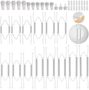 Tetutor 14 pcs Plate Hangers for The Wall, 4/6/8/10/12 Inch Invisible Decorative Wall Plate Hangers, Stainless Steel Plates Walls Hanger for Display Various Sizes with Hooks for Decorative
