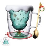 Binoster Cute Mugs Christmas Coffee Mug, Tea Cup, Milk Cup Glasses Double Wall Insulated Glasses Espresso Cup for Women,Men,Kid, Office and Personal