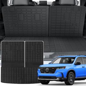 KUST Trunk Cargo Mat for Honda Pilot 2023 2024 2025, Cargo Liner with Backrest Mat for Honda Pilot Accessories, All Weather TPE Trunk Liner and Back Seat Protector