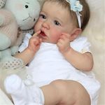 KSBD Reborn Baby Dolls Real Saskia Replica, 20 inch Newborn Girl Doll with Realistic Veins, Lifelike Handmade Vinyl with Weighted Cloth Body, Advanced Painted Gift Set for Kids Age 3+