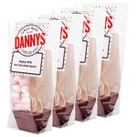 Danny's Hot Chocolate Spoons with Marshmallows | 4 x Large 50g Mighty Milk & Mallows Hot Chocolate Stirrer | Hamper Fillers | Party Gifts | Sleep Overs | Hot Chocolate Sticks