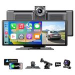 Carplay Car Stereo, 10.26" HD IPS Carplay Android Auto Screen with 2.5K Dash Cam, Bluetooth Car Audio Receivers, GPS Navigation Head Unit, Siri, FM Mirror Link, Loop Recording