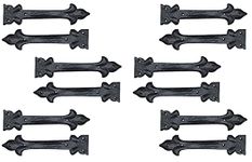 Adonai Hardware Adonijah Antique Cast Iron Strap False or Faux or Dummy Hinge Front (10.40" X 12 Pack, Matte Black) for Barn Doors, Gates, Cabinets, Wooden Box, Furniture, Chest, Trunks and Sheds