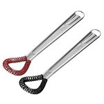 CHICTRY 2Pcs Stainless Steel Egg Beater Mini Coil Egg Whisk Sauce Stirrer Blender Milk Frother Foamer Foaming Creamy Coffee Mixer Black&Red One Size