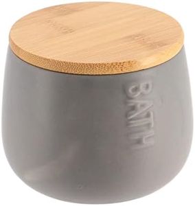 Bath D Dolomite Round Cotton Box Gray-Bamboo Top