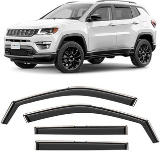 CLIM ART in-Channel Incredibly Durable Rain Guards for Jeep Compass 2017-2024, Original Window Deflectors, Vent Window Visors, Vent Deflector, 4 pcs. - 617264