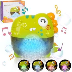 Juguete de Baño para Bebé, Dinosaurio Musical con Pompas de Jabón para Baño, Juguetes Bañera Bebe con Luces de 1 2 3 4 Años, Maquinaria Pompas de Jabon Niños, Regalos para Niños y Niñas