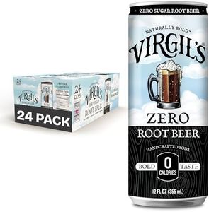 Virgil's Root Beer Zero Sugar Soda, Pack of 24 (12 fl oz Can each) - Naturally Bold Handcrafted Root Beer Soda with 15 Roots & Spices Blend - No Aspartame & Sucralose - No Artificial Preservatives