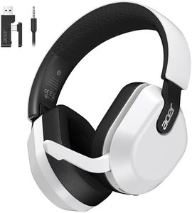 Acer Wireless Gaming Headset for PS5, 2.4GHz & Bluetooth 6.0 Gaming Headphone with Flip-to-Mute Mic, Lightweight, 70H Battery, Compatible with PS4/PC/Switch - White