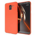 NALIA Cover compatible with Samsung Galaxy J6 2018 (EU), Ultra-Thin Neon Case Silicone Back Protector Rubber Soft Skin, Protective Shockproof Slim-Fit Etui Gel Bumper Back-Case, Color:Orange