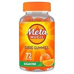 Metamucil Fibre Supplement Gummies, No Sugar Added, Orange Flavour, Prebiotic, Plant-Based, 72 Gummies