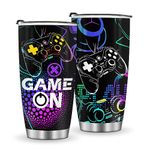 Jekeno Mug Tumbler Gifts for Boys - Gamer Gaming Gamepad Presents for Kids Boys Teen Son Men Boyfriend Birthday Halloween Christmas Game Controller Cup for Husband Father Dad 20oz Stainless Steel