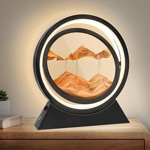 Wai Danie Movimento Sabbia Movimento Liquido Lampada Rotonda Vetro 3D Clessidra Mare Profondo Sandscape Sensoriale Rilassante Tavolo Desktop Decor Scrivania Decor Art Desk