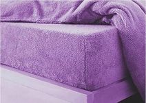 Teddy Extra Deep 12"/ 30cm deep fitted sheet teddy bear fleece fitted sheet in single double king Super King (Lilac, Teddy Fitted Sheet Kind)