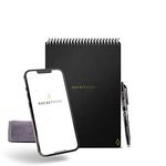 ROCKETBOOK Flip - Executive A5 Size Black - Smart Infinitely Reusable Reporters Notepad - Lined/Dot Grid - Includes Pilot FriXion Pen and Wipe