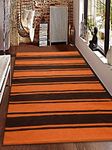 Saral Home Vivid 100% Cotton Striped Handwoven Dhurrie (Orange,150x210 Cms)