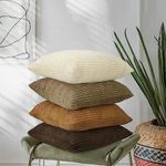 Lewondr Corduroy Throw Pillow Cover