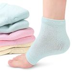 3 Pairs Moisturizing Socks, Foot Heel Socks, Open Toe Socks, Ventilate Gel Spa Socks for Womens (3 Colors(Green+Pink+Beige), One Size Fits Most)