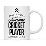 Andaz Press 11oz. Ceramic Coffee Tea Mug Thank You Gift, This is What an Awesome Cricket Player Looks Like, 1-Pack, Birthday Christmas Gift Ideas Coworker Him Her, Includes Gift Box