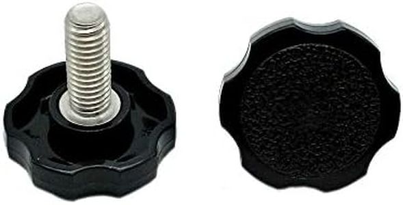 Black Thumb Screws with Rosette Fluted Head - 3/8-16" x 3/4" Clamping Knobs - Knurled Thumb Screw - SS Thumb Screw Black Thumbscrews Knurled Knob Screw Thumbscrew (4)