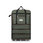 Radefasun Expandable Extra Large Travel Oxford Duffel Bag with Wheels Waterproof Lightweight Traveling Foldable Suitcase (Green)