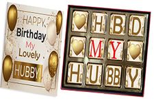 Redbakers.in Happy Birthday My Husband12 Chocolate Gift Box & Greeting Card Combo,180 gram