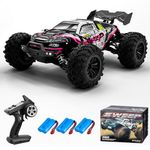 Teeggi Remote Control Cars 70km/h, Brushless Motor High Speed Offroad Drift Racing RC Car, 4WD Off Road Race Buggy for Adults, 3 Batteries 16101Pro (Red)