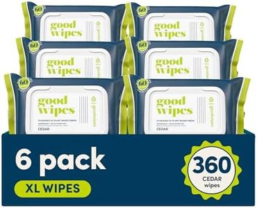 goodwipes Flushable Butt Wipes Made with Vitamin E & Aloe - Soft & Gentle Wet Wipe Dispenser for Home Use, Septic & Sewer Safe - Largest Adult Toilet Towelettes - Cedar, 360 Count (6 Packs)
