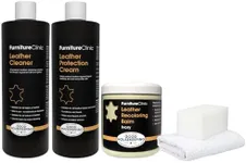 Furniture Clinic Leather Complete Restoration Kit | with Leather Recoloring Balm, Cleaner, 2-in-1 Protection Cream & Conditioner, Sponge, and Cloth | Leather Repair Kit for Furniture (Ivory)