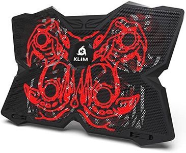 KLIM Wind Laptop Cooling Pad - More Than 500,000 Units Sold - New - Powerful Rapid Action Laptop Cooler - Laptop Stand with 4 Cooling Fans - 2 USB Ports - PC Mac PS5 PS4 Xbox One - Cobra Red