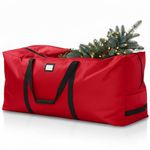 Christmas Tree Storage Bag Heavy Duty, Waterproof Xmas Tree Bag 9ft with Handles and Zip for Easy Carrying, Perfect for Storing Artificial Christmas Trees and Other Decorations, Red