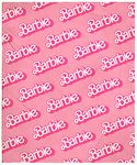 INTIMO Mattel Barbie Logo On Repeat Soft Cuddly Plush Fleece Throw Blanket Wall Scroll