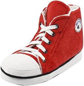 Gohom Ladies Slippers Slip on Women's Indoor Slippers Sneakers Boots House Warm Winter Boots Red Size 11