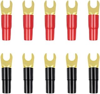 5 Pairs Spade Terminal Crimp Terminals Crimp Barrier Spades Copper Spade Crimp Connectors 8ga Terminal Speaker Wire Connectors