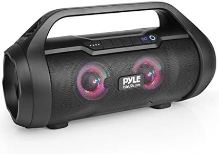 Pyle Wireless Portable Bluetooth Boombox Speaker - 40W Max 2.0CH Rechargeable Boom Box Speaker Portable Barrel Loud Stereo System with AUX Input/USB/SD/Fm Radio, 3" Subwoofer, Voice Control - PBMWP185