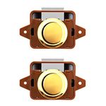 QWORK 2 Pack Push Button ABS Cabinet Door Catch Lock, RV Furniture Drawer Key Lock, Modern Glossy Rectangular Lock-Key Unlock-Easy to Install