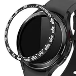 kwmobile Bezel Ring with Tachymeter Compatible with Samsung Galaxy Watch 4 Classic (46mm) - Protective Ring Watches - Black/Silver